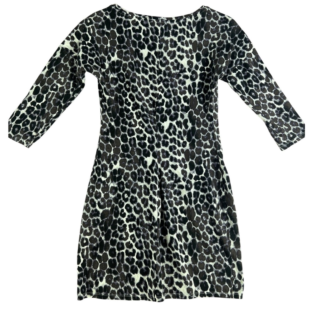 Express Leopard Print‎ Y2K Mini Dress 3/4 Sleeve Going Out Purple Gray Black XS